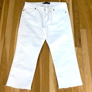 KUT From the Kloth white cropped jeans 12